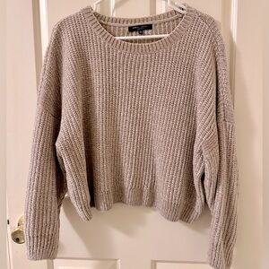 Cream Chenille Cropped Sweater